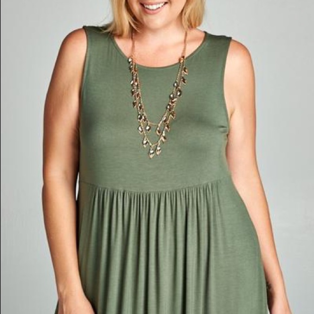 Solid Sleeveless Jersey Short Swing Dress